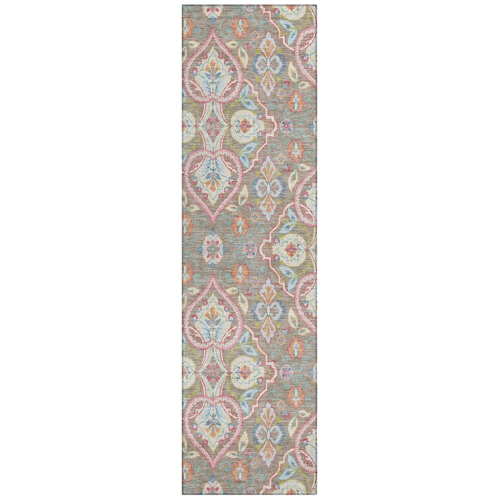 Machine Washable Indoor/Outdoor Chantille ACN2207 Taupe 2'3" x 7'6" Runner Rug. Picture 1