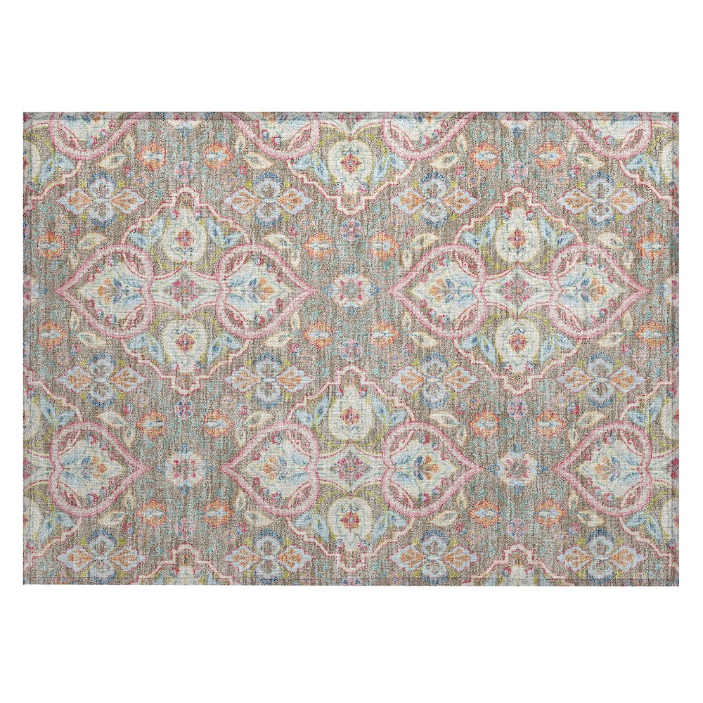 Machine Washable Indoor/Outdoor Chantille ACN2207 Taupe 1'8" x 2'6" Rug. Picture 1