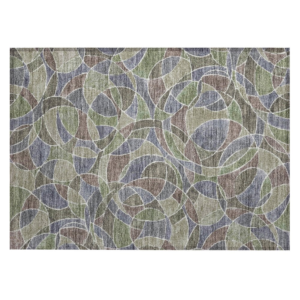 Machine Washable Indoor/Outdoor Chantille ACN2208 Green 1'8" x 2'6" Rug. Picture 1