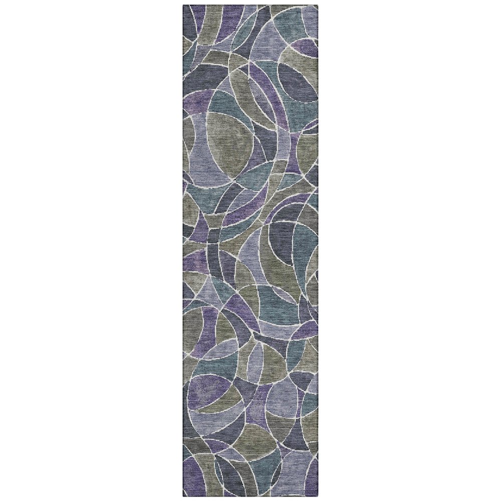 Machine Washable Indoor/Outdoor Chantille ACN2208 Purple 2'3" x 7'6" Runner Rug. Picture 1
