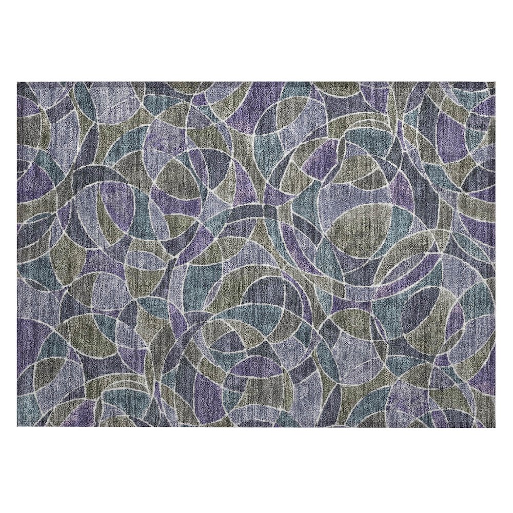 Machine Washable Indoor/Outdoor Chantille ACN2208 Purple 1'8" x 2'6" Rug. Picture 1