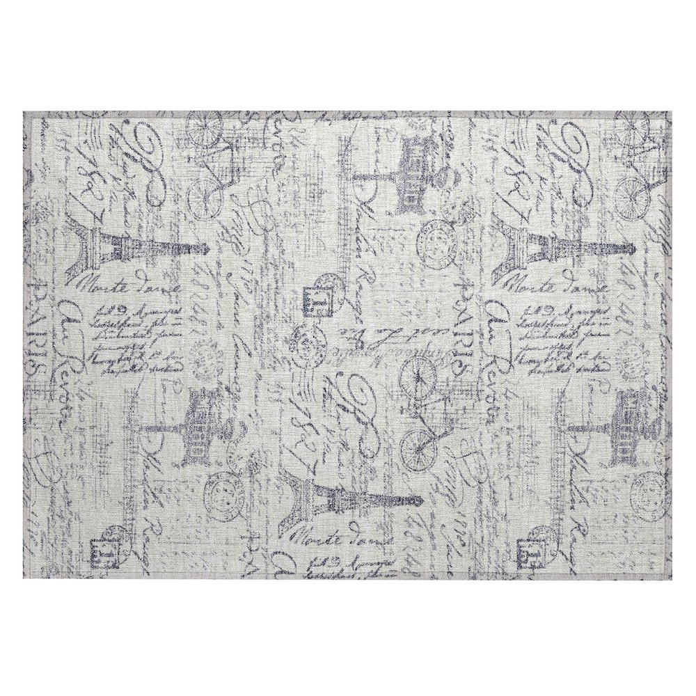 Machine Washable Indoor/Outdoor Chantille ACN2209 Ivory 1'8" x 2'6" Rug. Picture 1