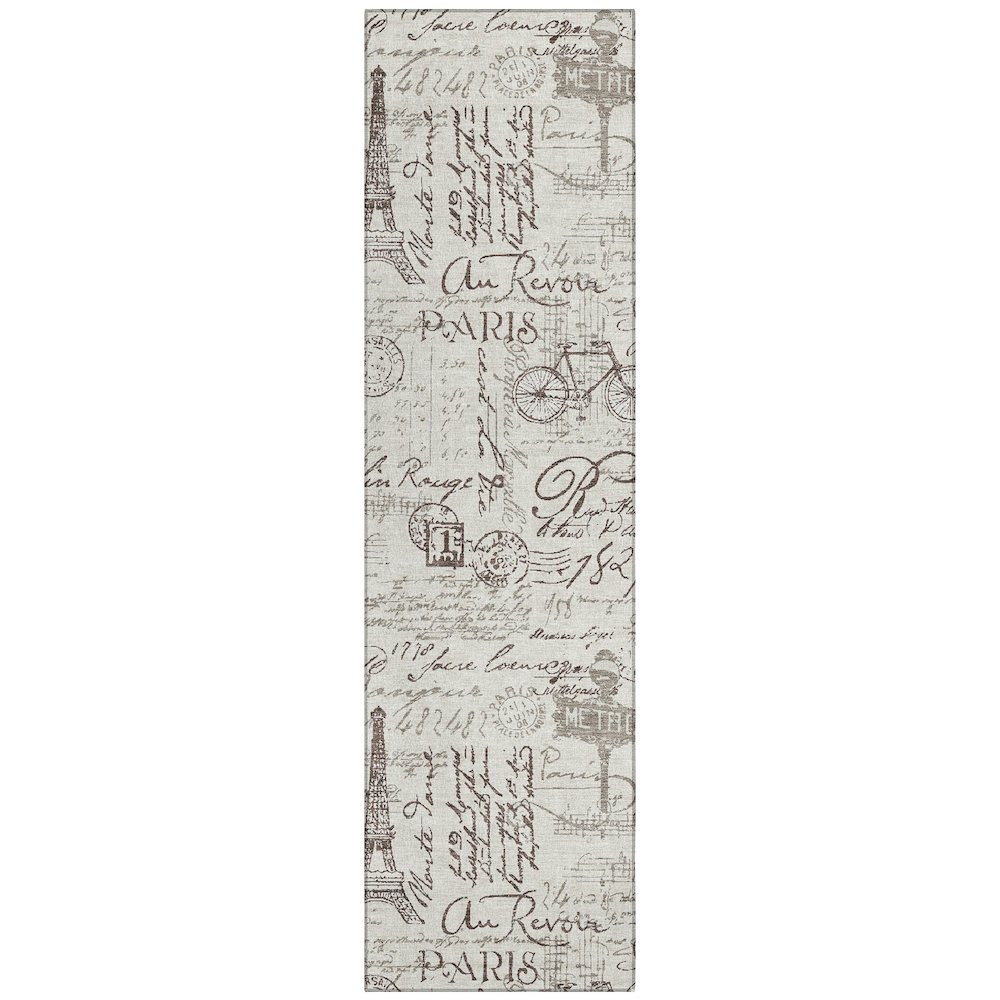 Machine Washable Indoor/Outdoor Chantille ACN2209 Linen 2'3" x 7'6" Runner Rug. Picture 1