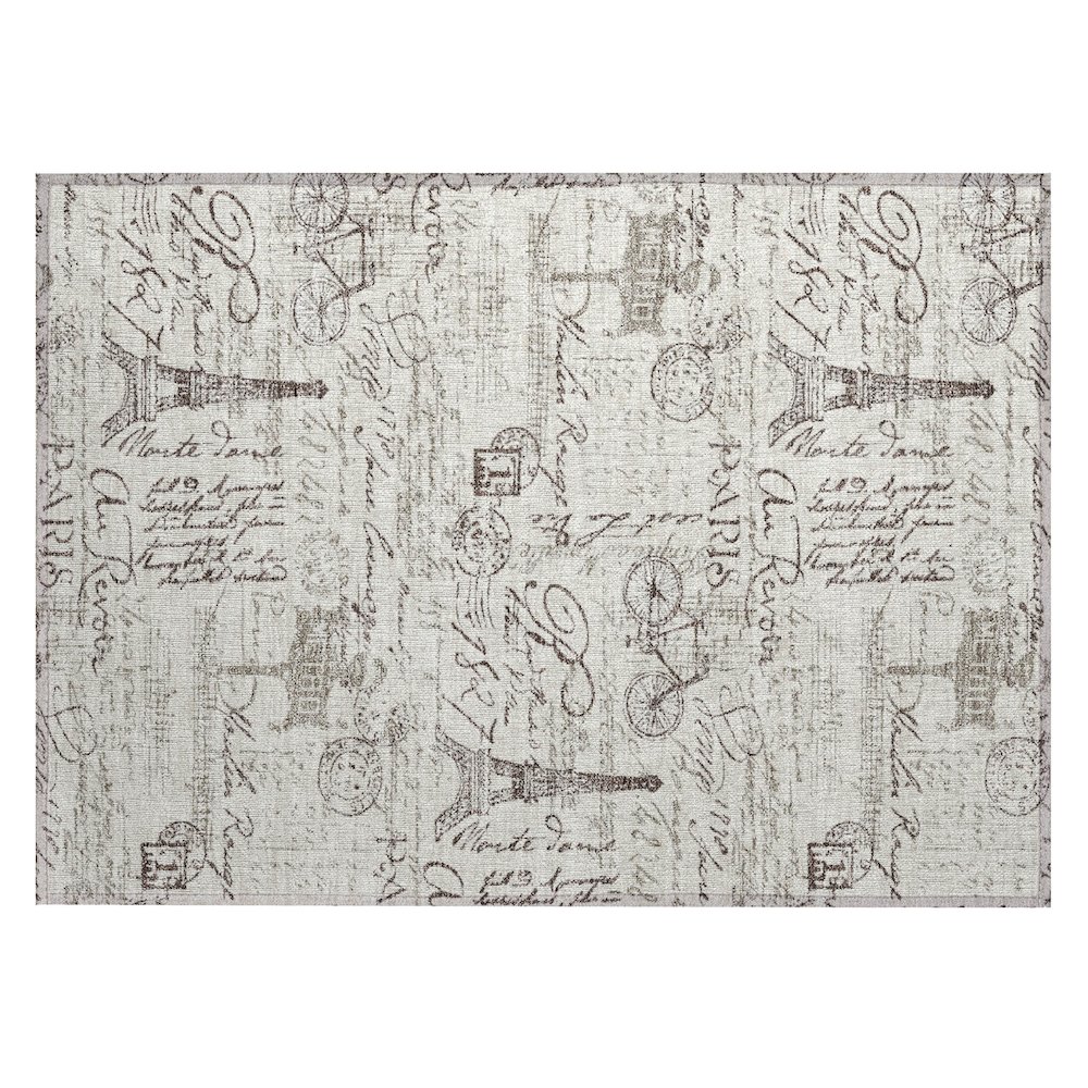 Machine Washable Indoor/Outdoor Chantille ACN2209 Linen 1'8" x 2'6" Rug. Picture 1