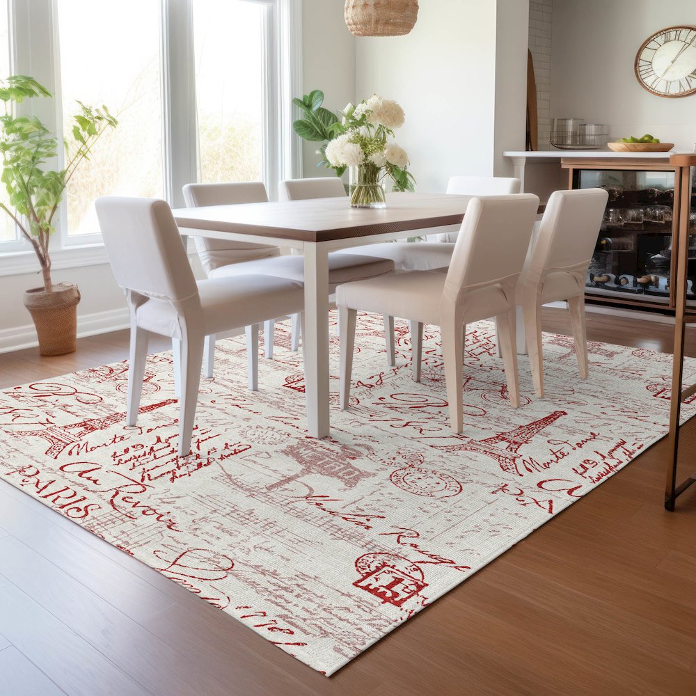 Machine Washable Indoor/Outdoor Chantille ACN2209 Red 2'6" x 3'10" Rug. Picture 5