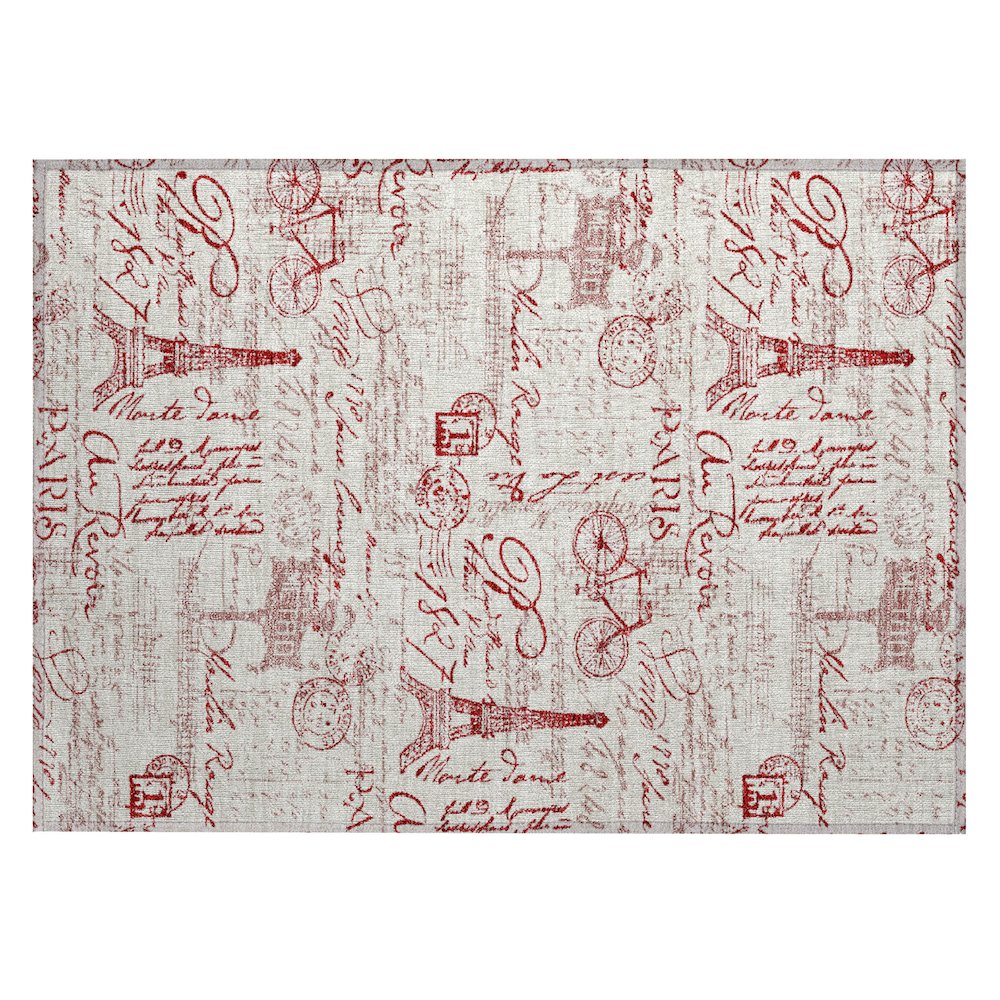 Machine Washable Indoor/Outdoor Chantille ACN2209 Red 1'8" x 2'6" Rug. Picture 1