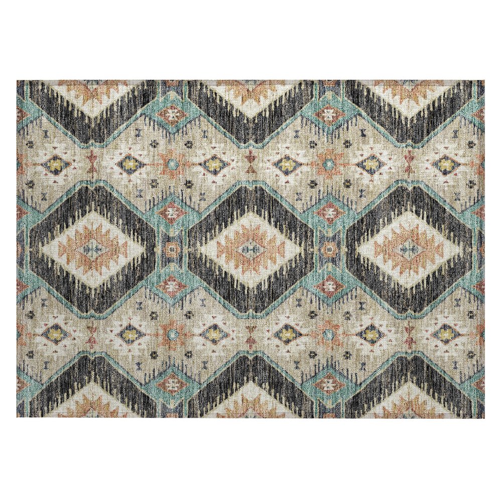 Machine Washable Indoor/Outdoor Chantille ACN2210 Black 1'8" x 2'6" Rug. Picture 1