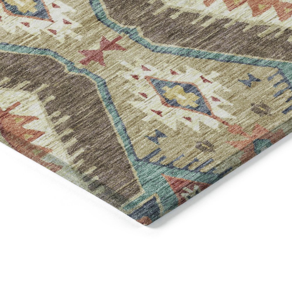 Machine Washable Indoor/Outdoor Chantille ACN2210 Khaki 1'8" x 2'6" Rug. Picture 3