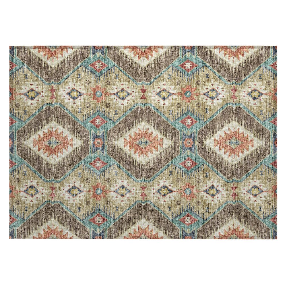 Machine Washable Indoor/Outdoor Chantille ACN2210 Khaki 1'8" x 2'6" Rug. Picture 1