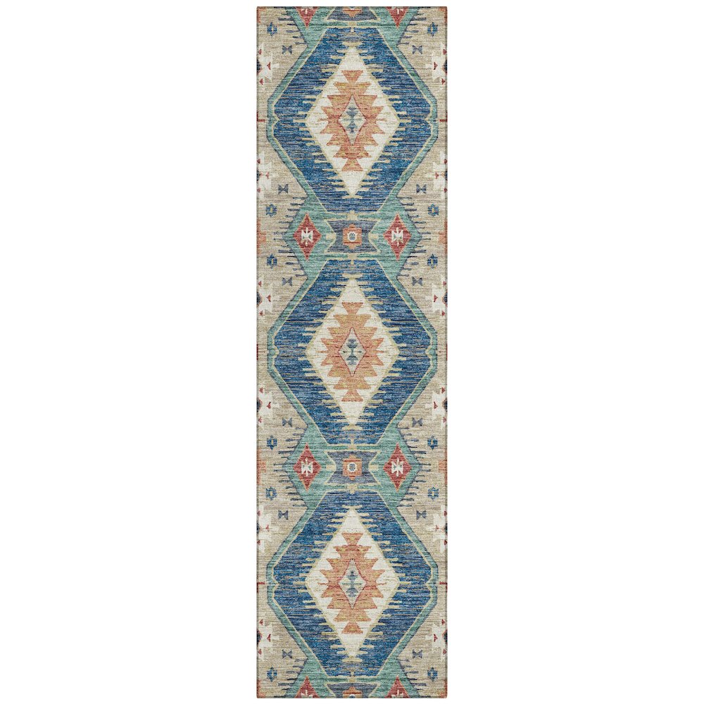 Machine Washable Indoor/Outdoor Chantille ACN2210 Navy 2'3" x 7'6" Runner Rug. Picture 1