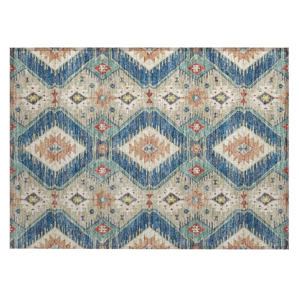 Machine Washable Indoor/Outdoor Chantille ACN2210 Navy 1'8" x 2'6" Rug. Picture 1