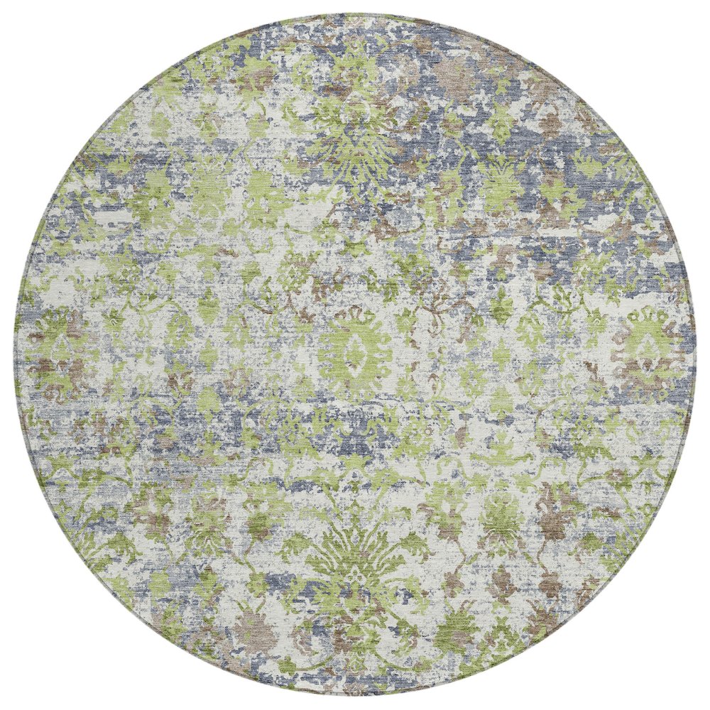 Machine Washable Indoor/Outdoor Chantille ACN2211 Aloe 8' x 8' Round Rug. Picture 1