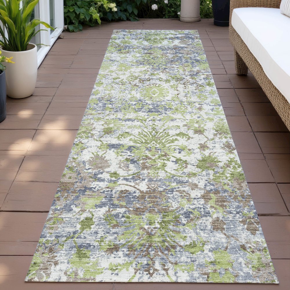 Machine Washable Indoor/Outdoor Chantille ACN2211 Aloe 2'3" x 7'6" Runner Rug. Picture 6