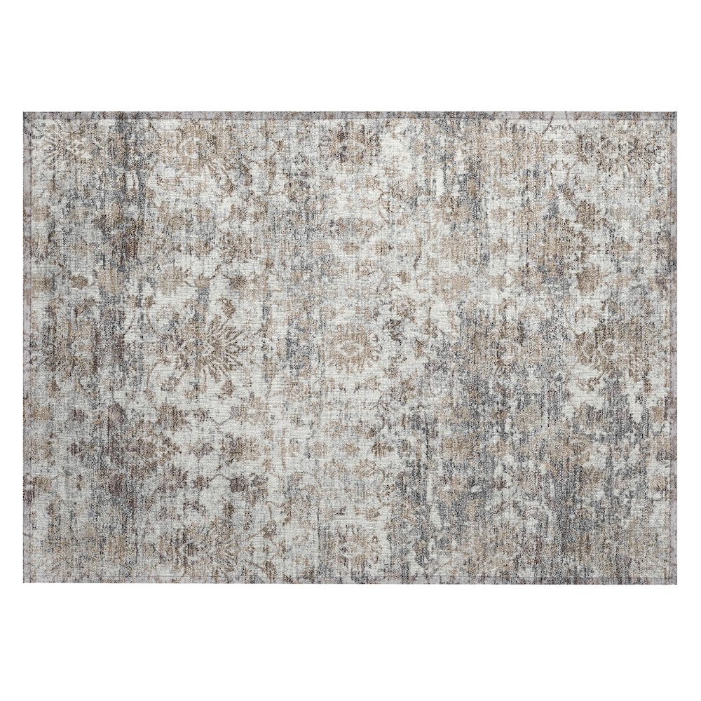 Machine Washable Indoor/Outdoor Chantille ACN2211 Taupe 1'8" x 2'6" Rug. Picture 1
