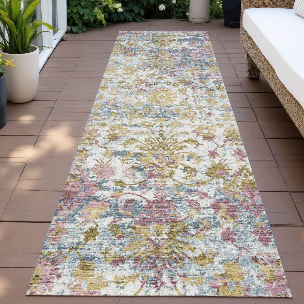 Machine Washable Indoor/Outdoor Chantille ACN2211 Wheat 2'3" x 7'6" Runner Rug. Picture 6