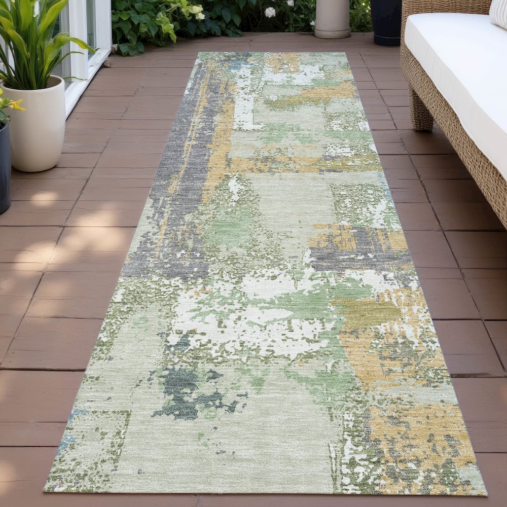 Machine Washable Indoor/Outdoor Chantille ACN2212 Aloe 2'3" x 7'6" Runner Rug. Picture 6