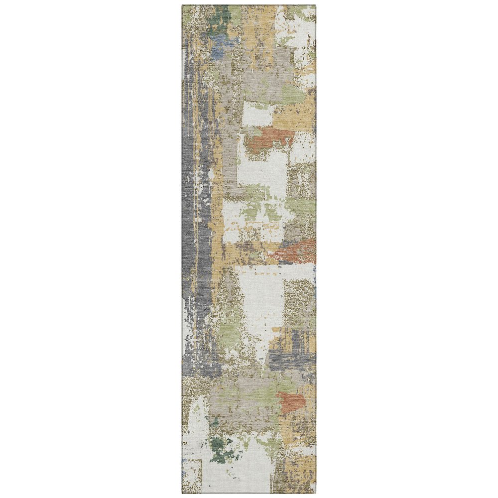 Machine Washable Indoor/Outdoor Chantille ACN2212 Ivory 2'3" x 7'6" Runner Rug. Picture 1