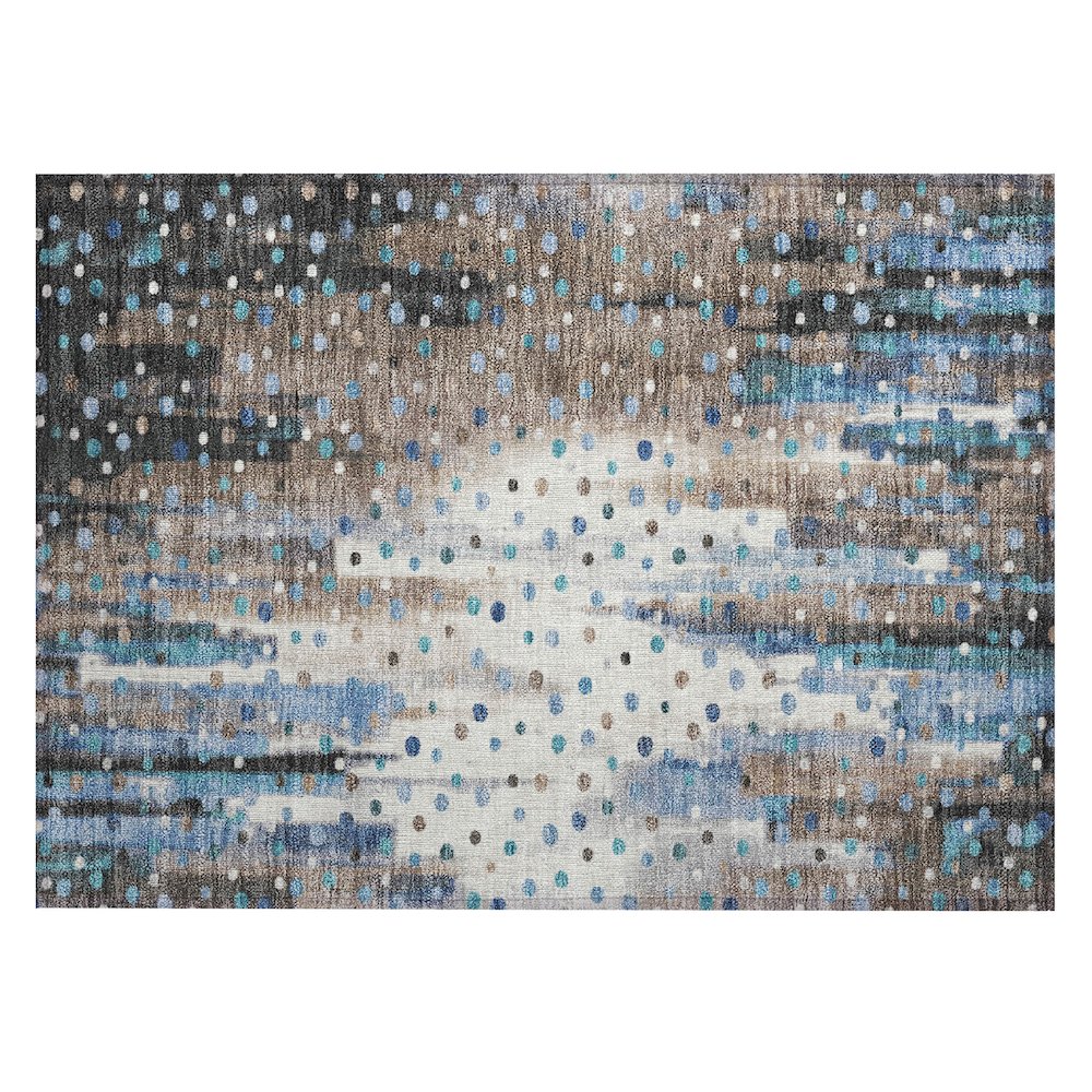 Machine Washable Indoor/Outdoor Chantille ACN2213 Taupe 1'8" x 2'6" Rug. Picture 1