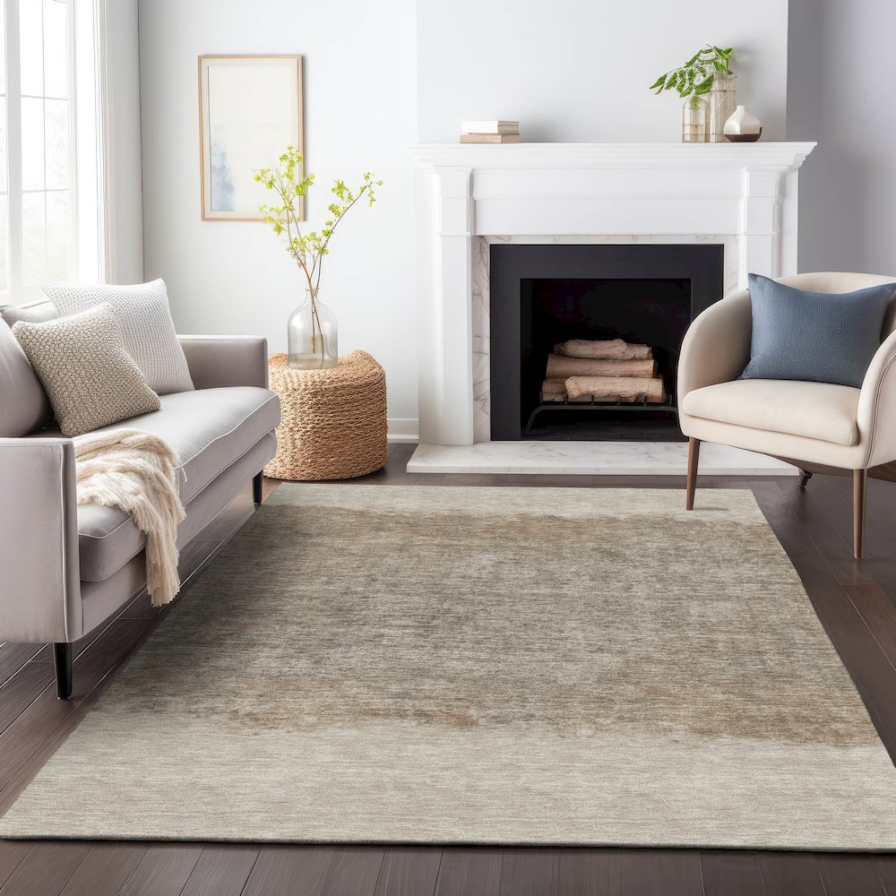 Machine Washable Indoor/Outdoor Chantille ACN2214 Beige 2'6" x 3'10" Rug. Picture 6
