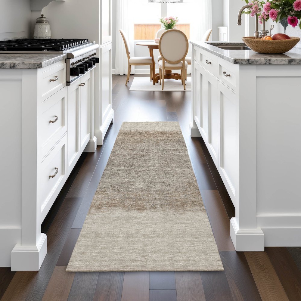 Machine Washable Indoor/Outdoor Chantille ACN2214 Beige 2'3" x 7'6" Runner Rug. Picture 5