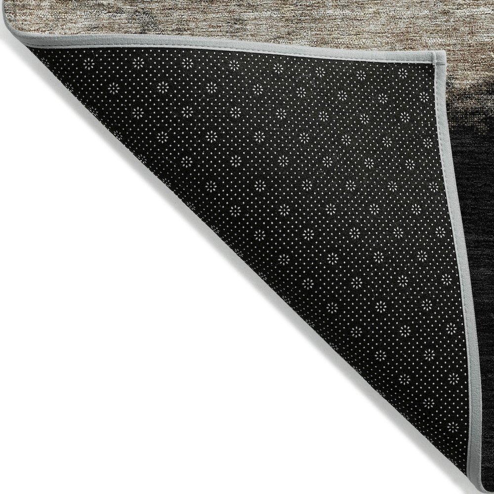 Machine Washable Indoor/Outdoor Chantille ACN2214 Black 1'8" x 2'6" Rug. Picture 2
