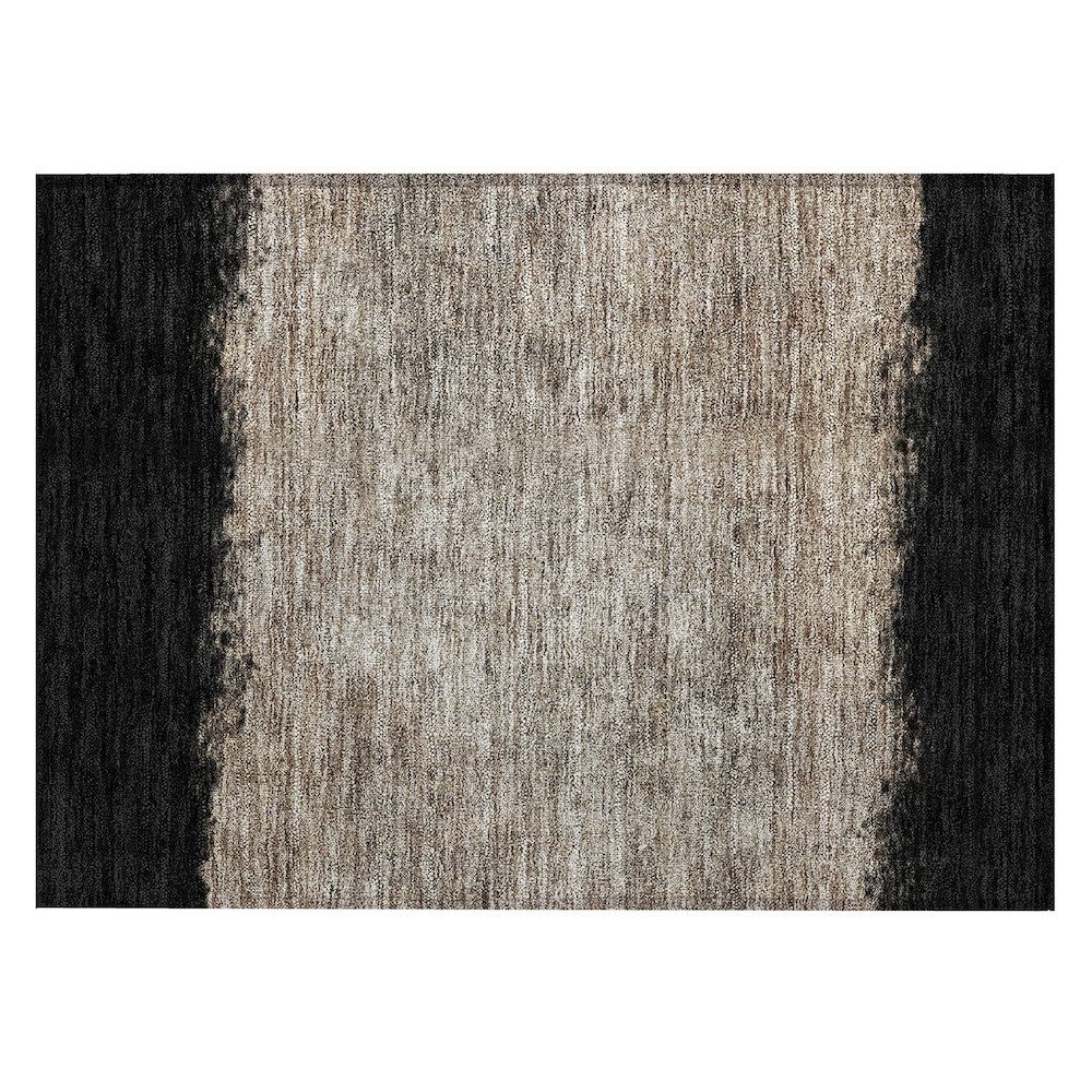 Machine Washable Indoor/Outdoor Chantille ACN2214 Black 1'8" x 2'6" Rug. Picture 1
