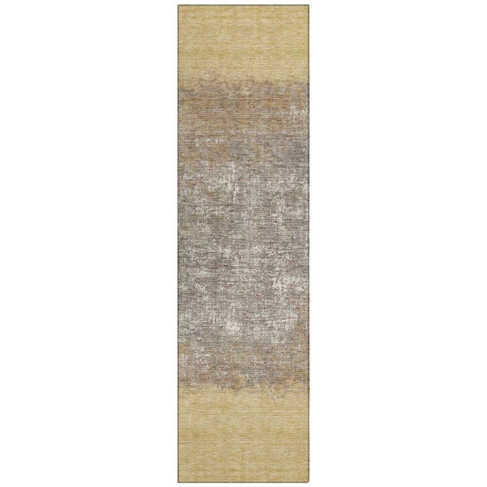 Machine Washable Indoor/Outdoor Chantille ACN2214 Gold 2'3" x 7'6" Runner Rug. Picture 1