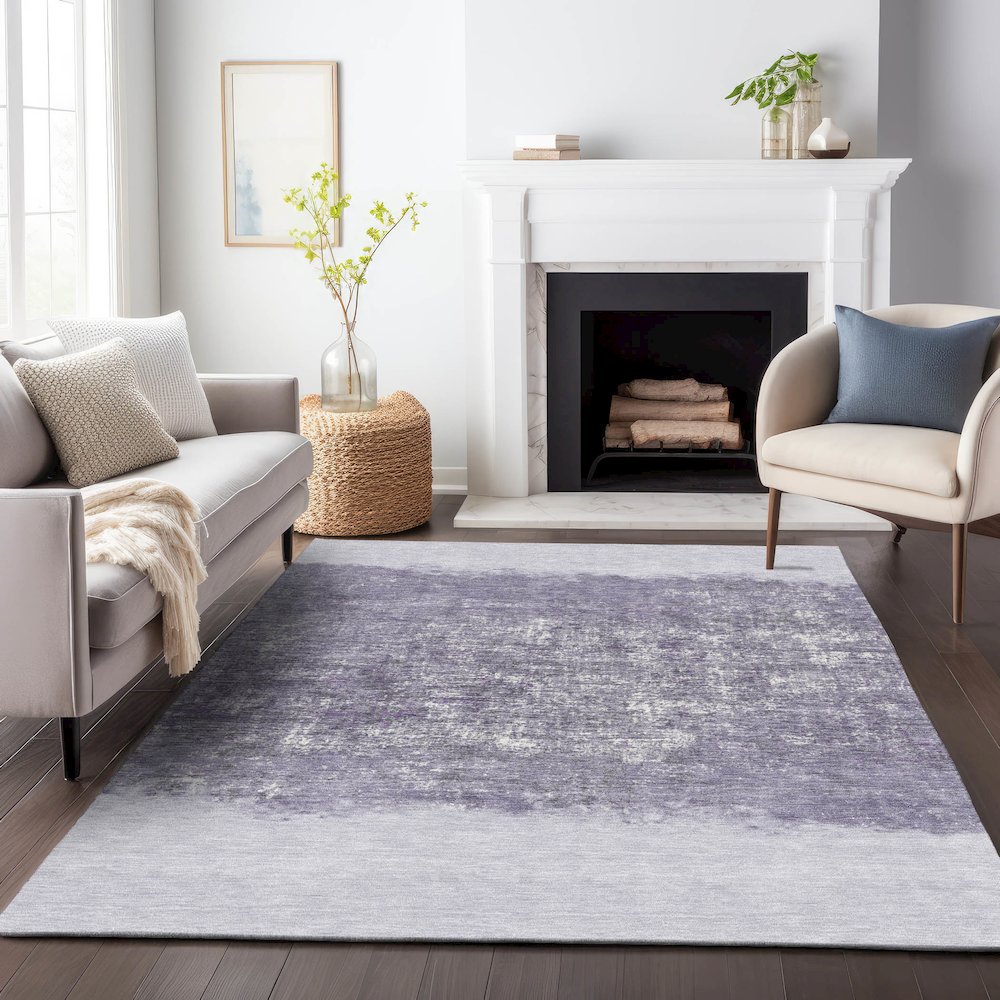 Machine Washable Indoor/Outdoor Chantille ACN2214 Lavender 2'6" x 3'10" Rug. Picture 6