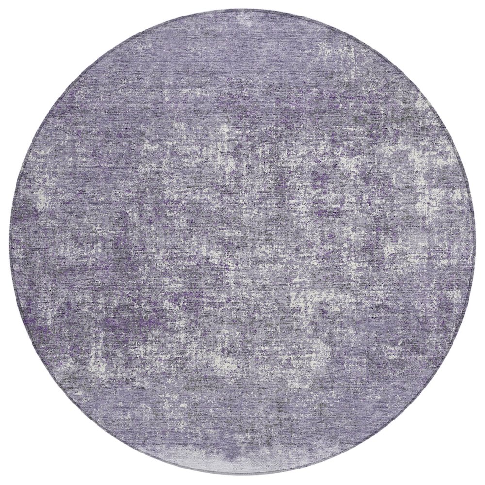 Machine Washable Indoor/Outdoor Chantille ACN2214 Lavender 8' x 8' Round Rug. Picture 1