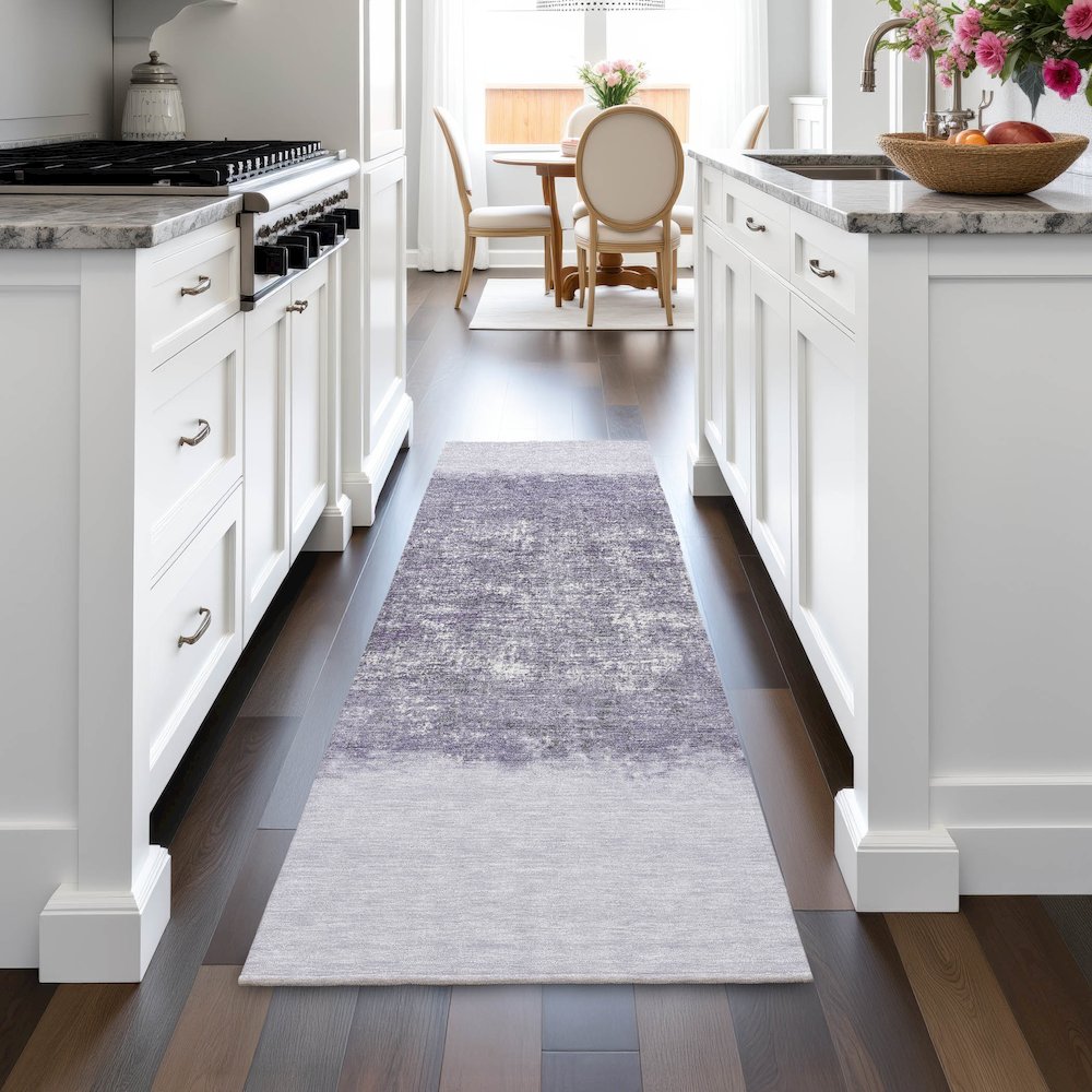 Machine Washable Indoor/Outdoor Chantille ACN2214 Lavender 2'3"x7'6" Runner Rug. Picture 5