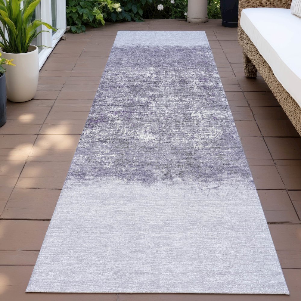 Machine Washable Indoor/Outdoor Chantille ACN2214 Lavender 2'3"x7'6" Runner Rug. Picture 6
