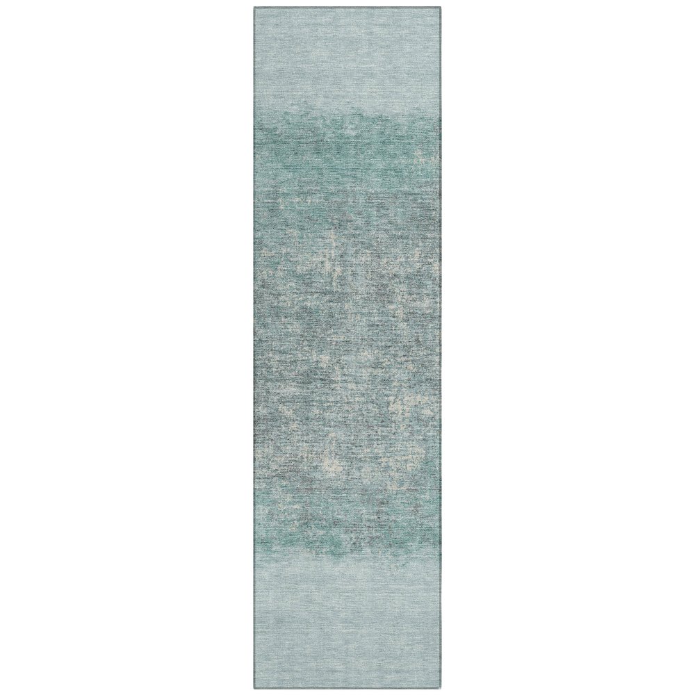 Machine Washable Indoor/Outdoor Chantille ACN2214 Teal 2'3" x 7'6" Runner Rug. Picture 1