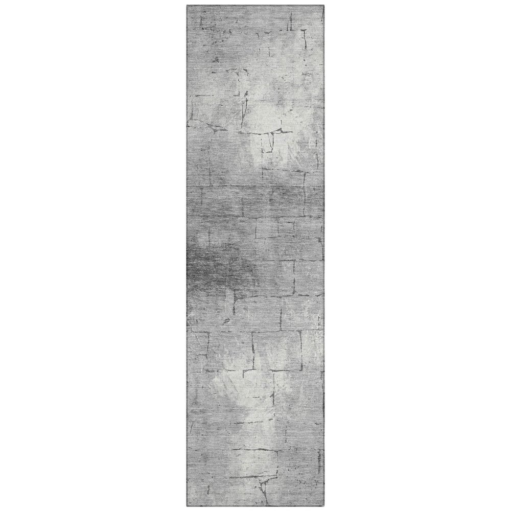 Machine Washable Indoor/Outdoor Chantille ACN2215 Gray 2'3" x 7'6" Runner Rug. Picture 1