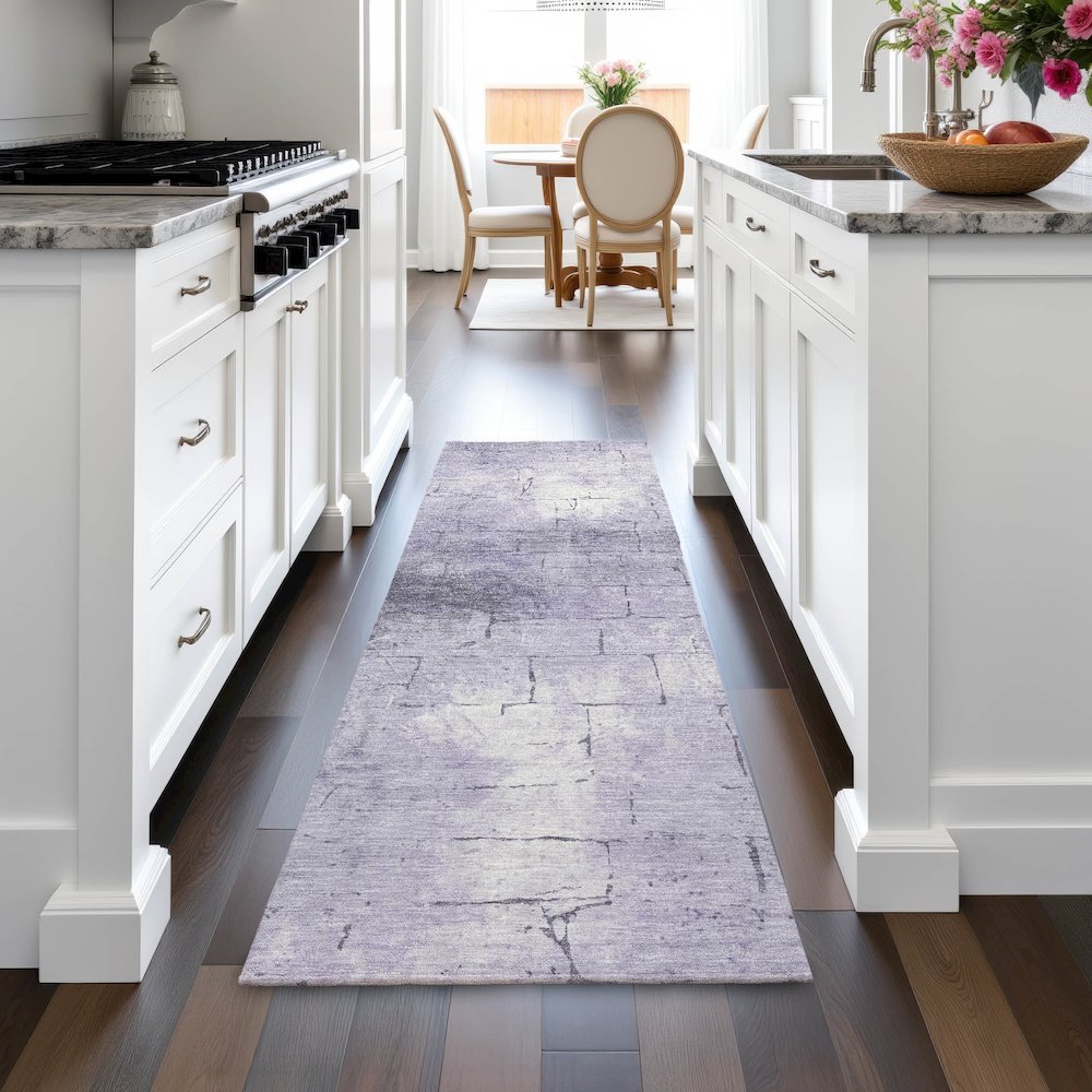 Machine Washable Indoor/Outdoor Chantille ACN2215 Lavender 2'3"x7'6" Runner Rug. Picture 5