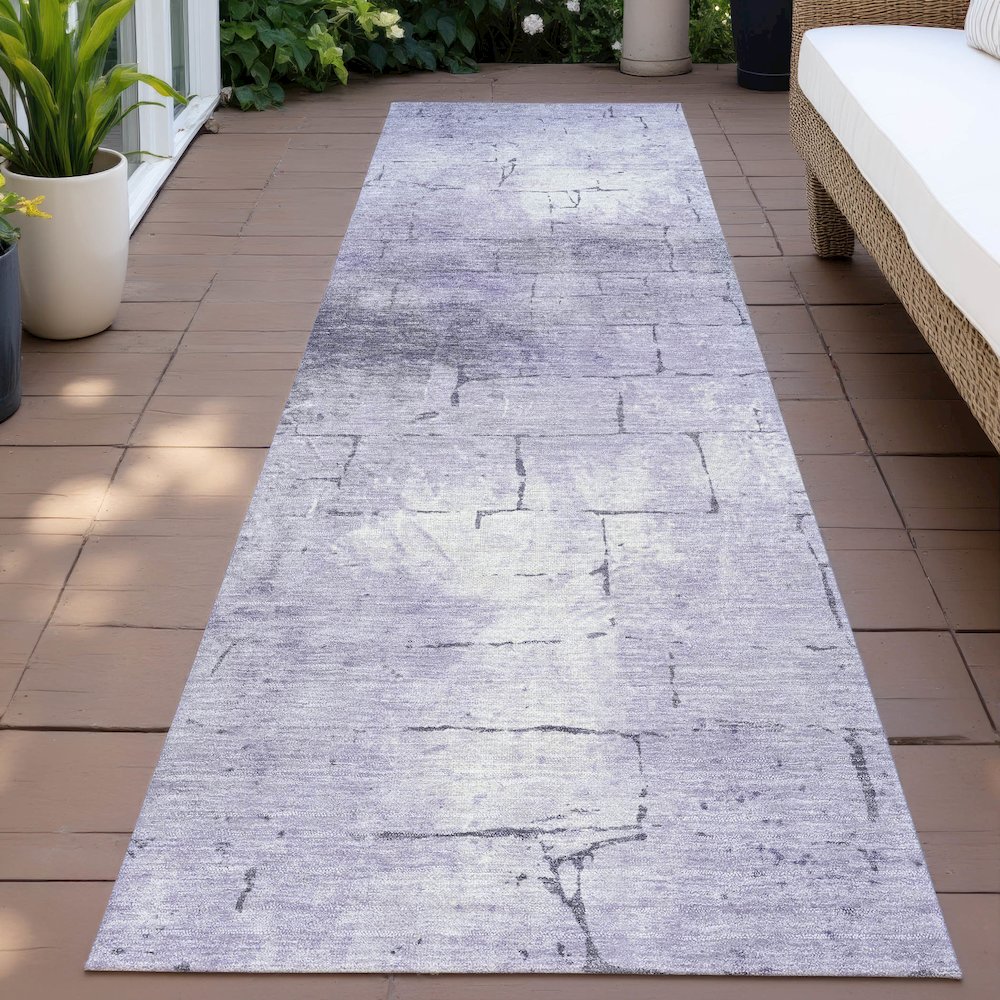 Machine Washable Indoor/Outdoor Chantille ACN2215 Lavender 2'3"x7'6" Runner Rug. Picture 6