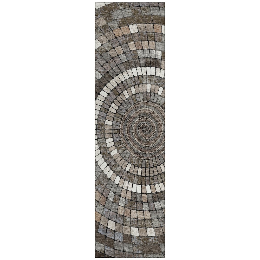 Machine Washable Indoor/Outdoor Chantille ACN2216 Brown 2'3" x 7'6" Runner Rug. Picture 1