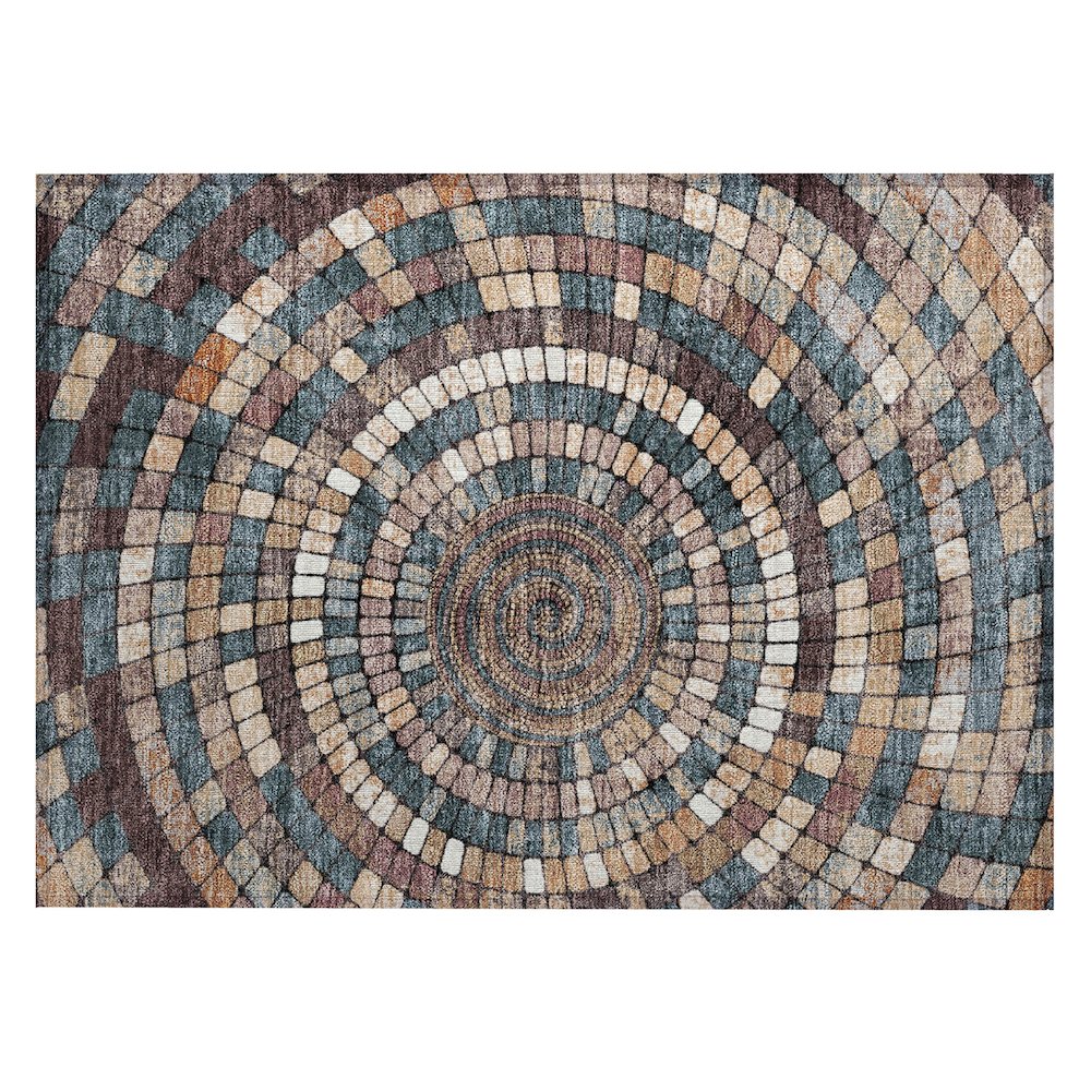 Machine Washable Indoor/Outdoor Chantille ACN2216 Copper 1'8" x 2'6" Rug. Picture 1
