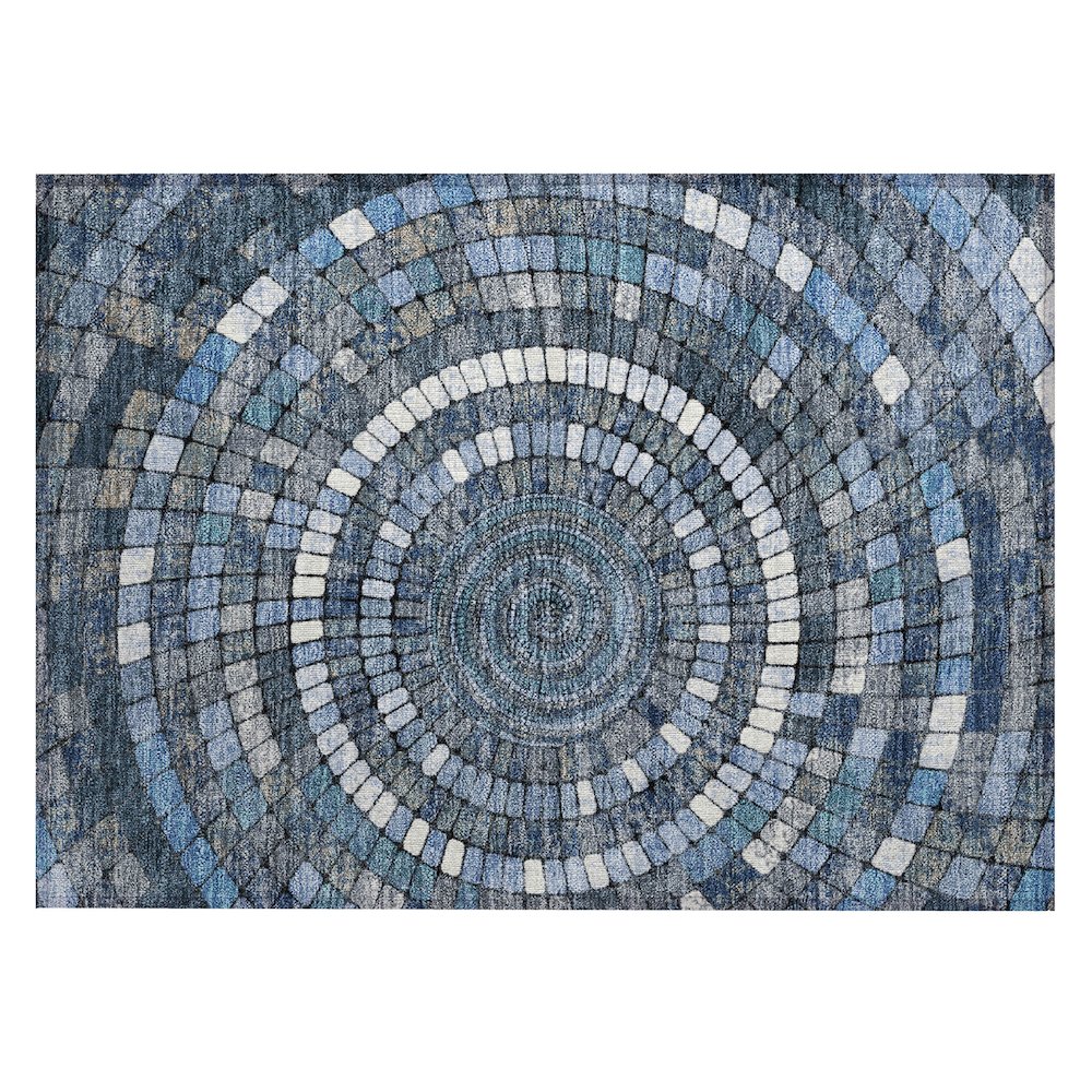 Machine Washable Indoor/Outdoor Chantille ACN2216 Navy 1'8" x 2'6" Rug. Picture 1
