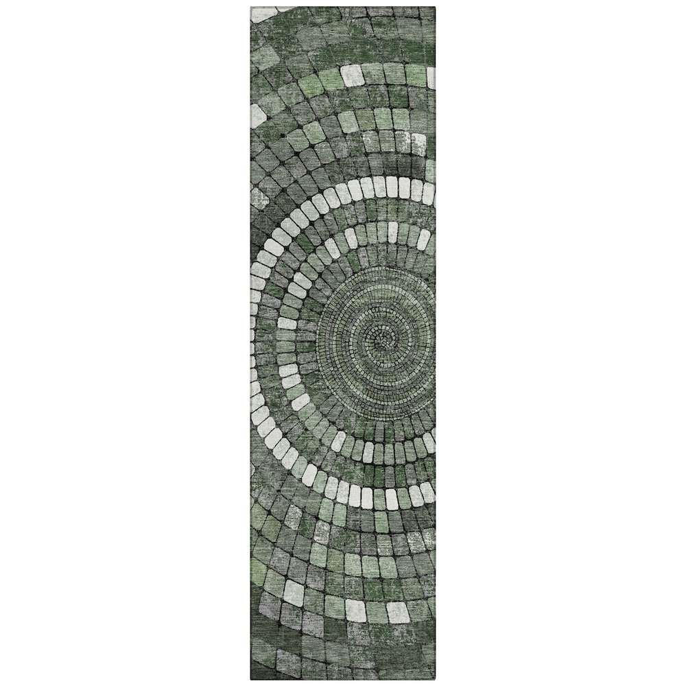 Machine Washable Indoor/Outdoor Chantille ACN2216 Sage 2'3" x 7'6" Runner Rug. Picture 1
