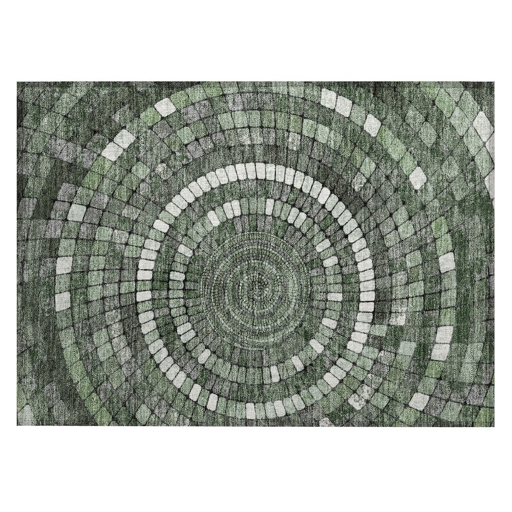 Machine Washable Indoor/Outdoor Chantille ACN2216 Sage 1'8" x 2'6" Rug. Picture 1