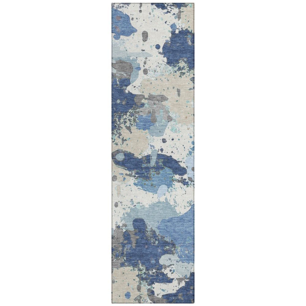 Machine Washable Indoor/Outdoor Chantille ACN2217 Denim 2'3" x 7'6" Runner Rug. Picture 1