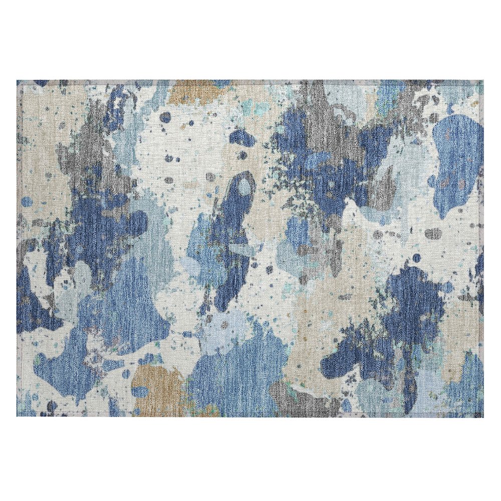Machine Washable Indoor/Outdoor Chantille ACN2217 Denim 1'8" x 2'6" Rug. Picture 1