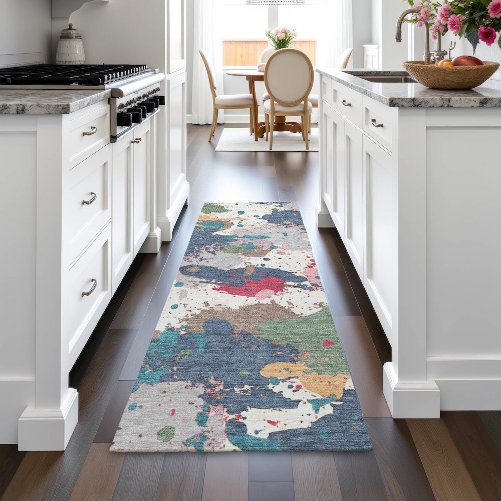 Machine Washable Indoor/Outdoor Chantille ACN2217 Ivory 2'3" x 7'6" Runner Rug. Picture 5