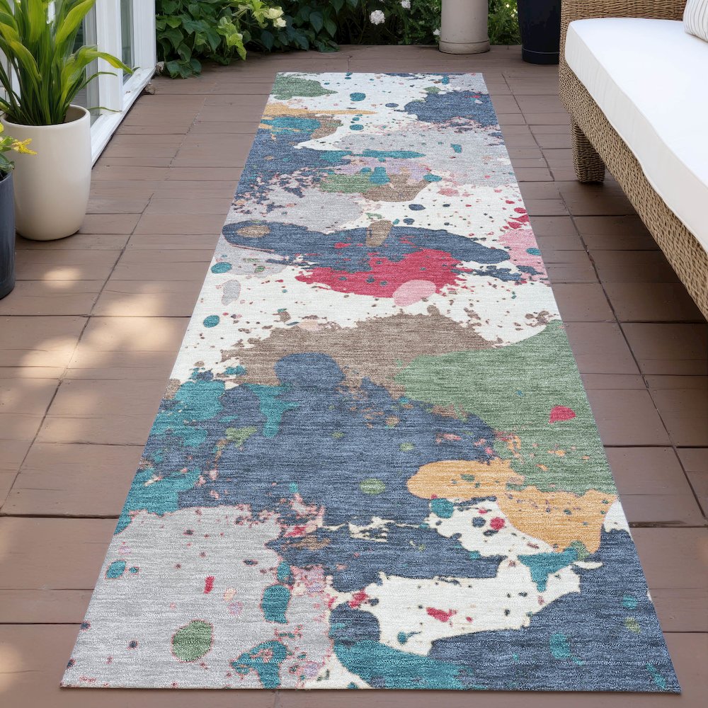 Machine Washable Indoor/Outdoor Chantille ACN2217 Ivory 2'3" x 7'6" Runner Rug. Picture 6