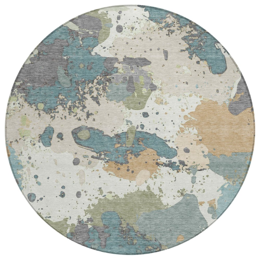 Machine Washable Indoor/Outdoor Chantille ACN2217 Seafoam 8' x 8' Round Rug. Picture 1