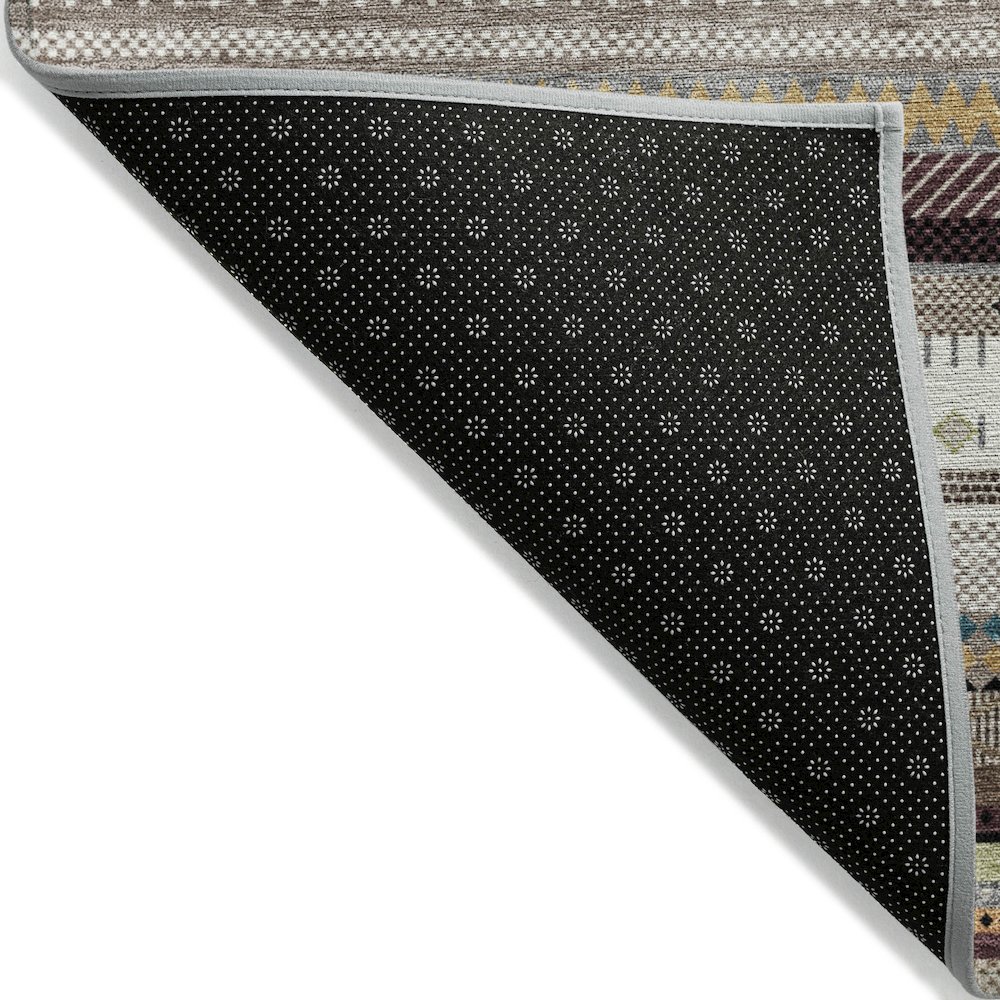 Machine Washable Indoor/Outdoor Chantille ACN2218 Brown 1'8" x 2'6" Rug. Picture 2