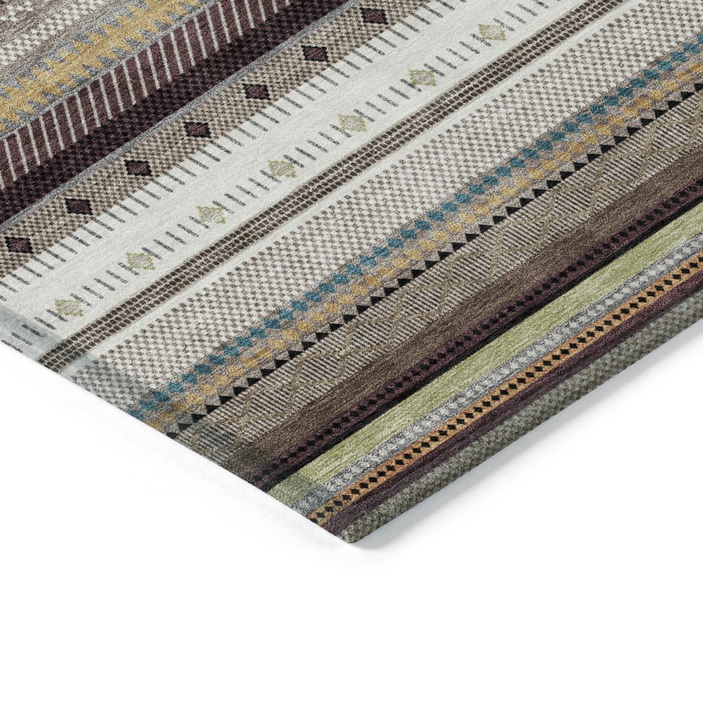 Machine Washable Indoor/Outdoor Chantille ACN2218 Brown 1'8" x 2'6" Rug. Picture 3