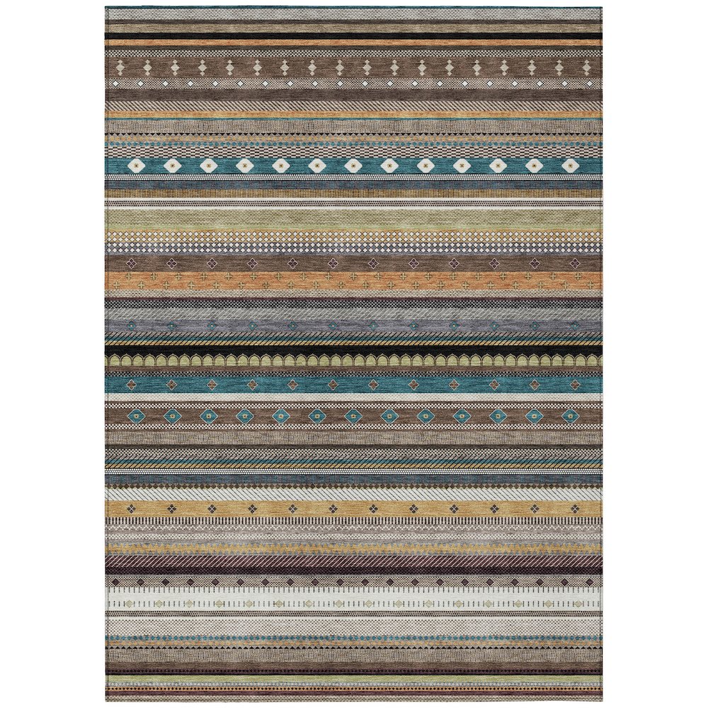 Machine Washable Indoor/Outdoor Chantille ACN2218 Brown 2'6" x 3'10" Rug. Picture 1