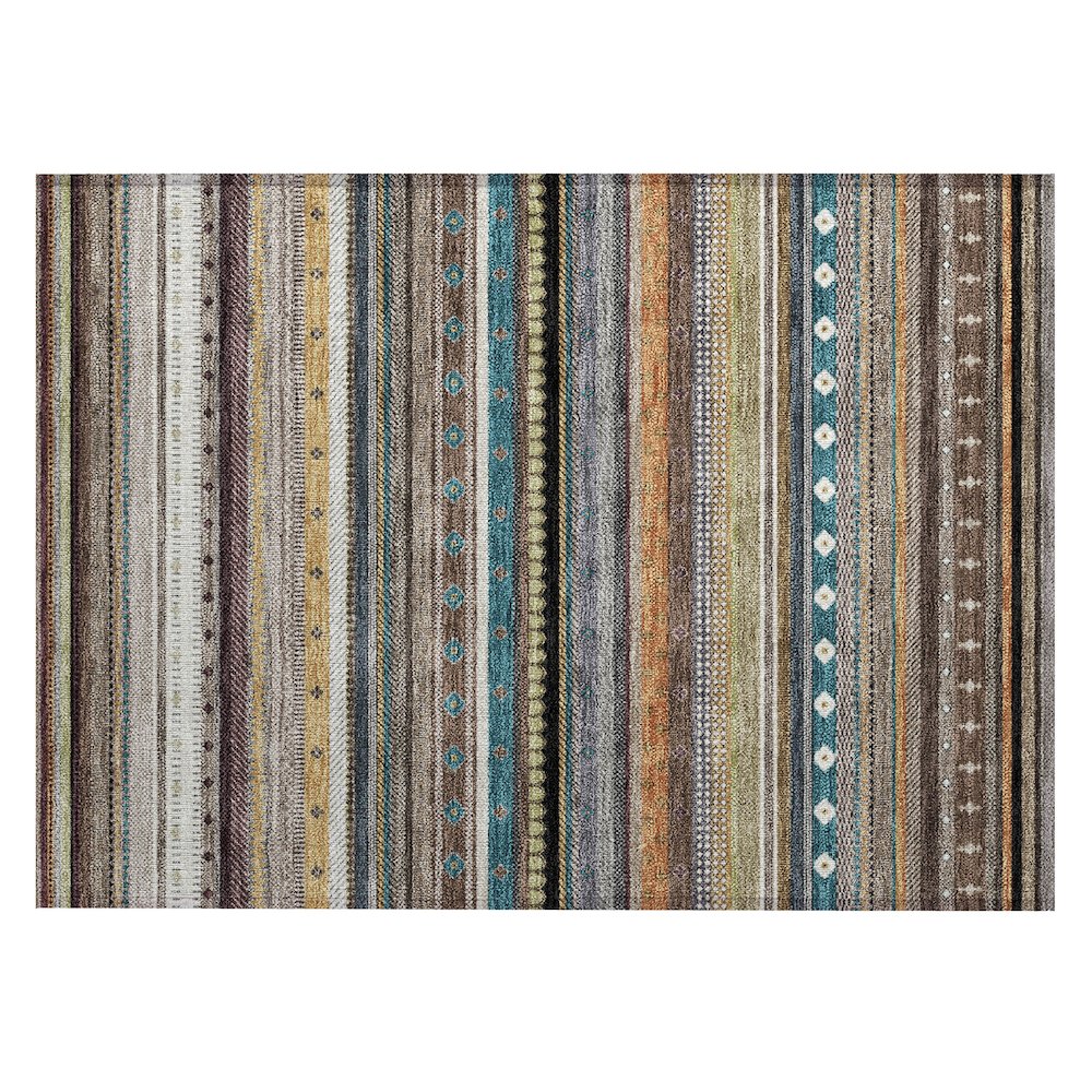 Machine Washable Indoor/Outdoor Chantille ACN2218 Brown 1'8" x 2'6" Rug. Picture 1