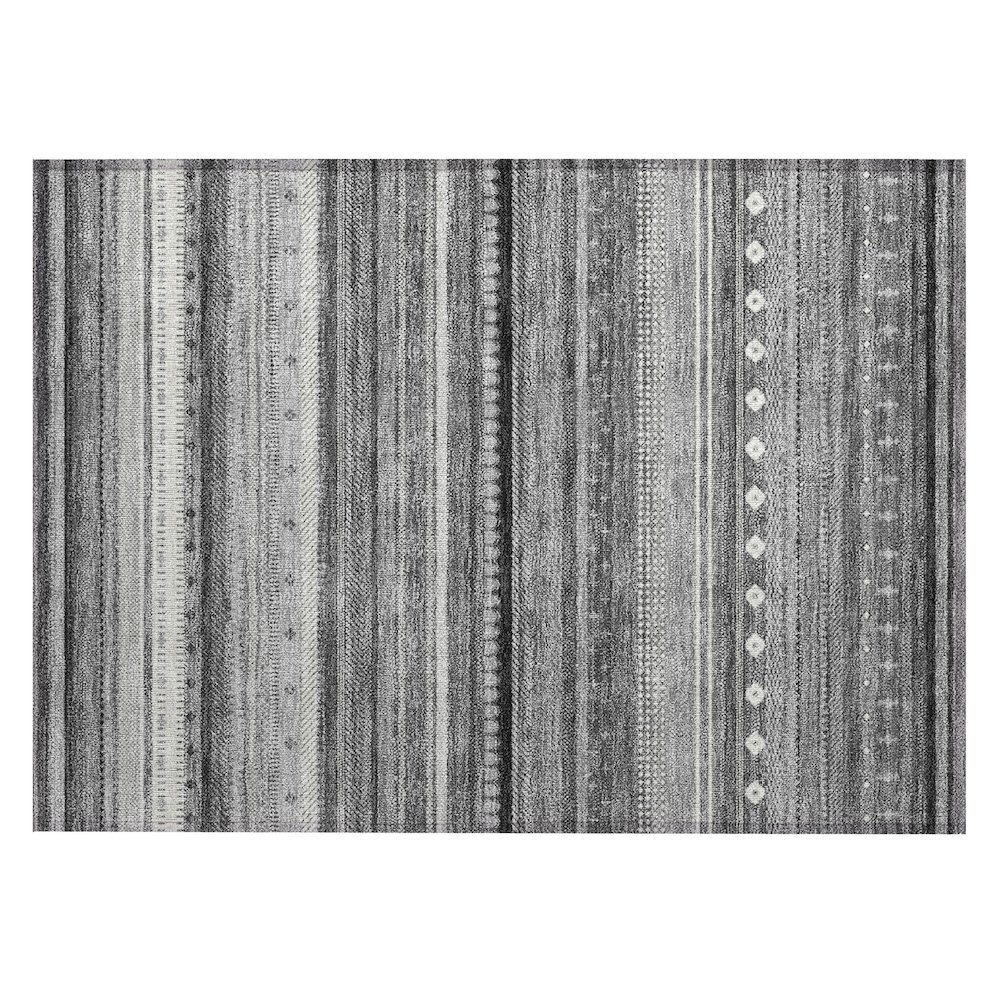 Machine Washable Indoor/Outdoor Chantille ACN2218 Gray 1'8" x 2'6" Rug. Picture 1